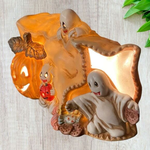 Vintage Brinns Halloween Trick or Treat Nightlight Ghosts - Picture 4 of 6